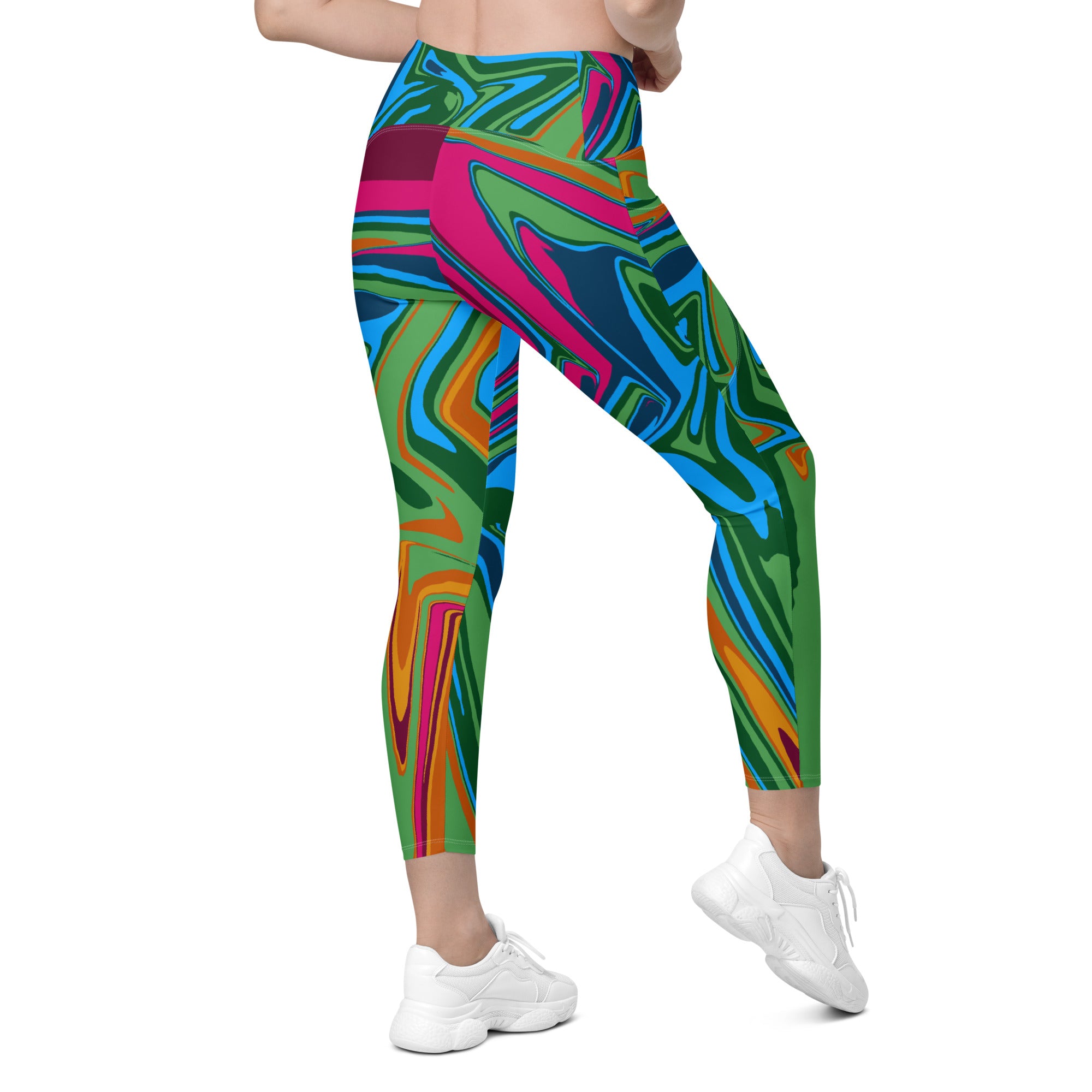 Abstract Pocket Leggings, Women's Tights