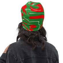 Load image into Gallery viewer, Abstract Christmas Print Beanie (Red/White/Green)
