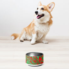 Load image into Gallery viewer, Abstract Christmas Print Pet bowl (Red/White/Green)
