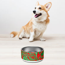 Load image into Gallery viewer, Abstract Christmas Print Pet bowl (Red/White/Green)
