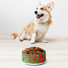 Load image into Gallery viewer, Abstract Christmas Print Pet bowl (Red/White/Green)
