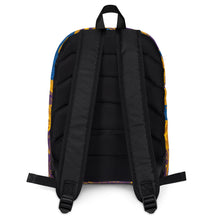 Load image into Gallery viewer, Abstract Print Backpack (Yellow/Purple/Blue)
