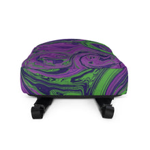 Load image into Gallery viewer, Abstract Print Backpack (Purple/Green)
