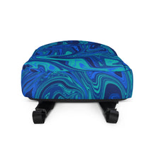 Load image into Gallery viewer, Abstract Print Backpack (Blue Swirl)
