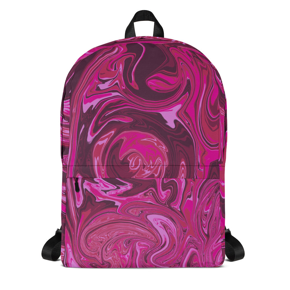 Abstract Print Backpack (Pink Swirl)