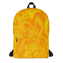 Load image into Gallery viewer, Abstract Print Backpack (Yellow/Orange)
