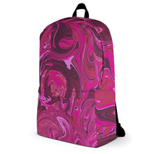 Load image into Gallery viewer, Abstract Print Backpack (Pink Swirl)
