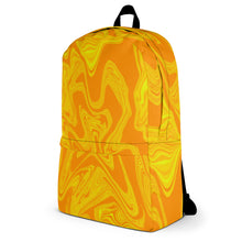 Load image into Gallery viewer, Abstract Print Backpack (Yellow/Orange)
