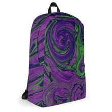 Load image into Gallery viewer, Abstract Print Backpack (Purple/Green)
