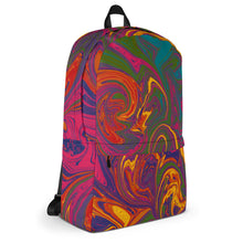 Load image into Gallery viewer, Abstract Print Backpack (Orange/Yellow/Green)
