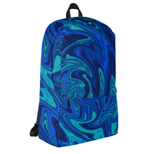 Load image into Gallery viewer, Abstract Print Backpack (Blue Swirl)
