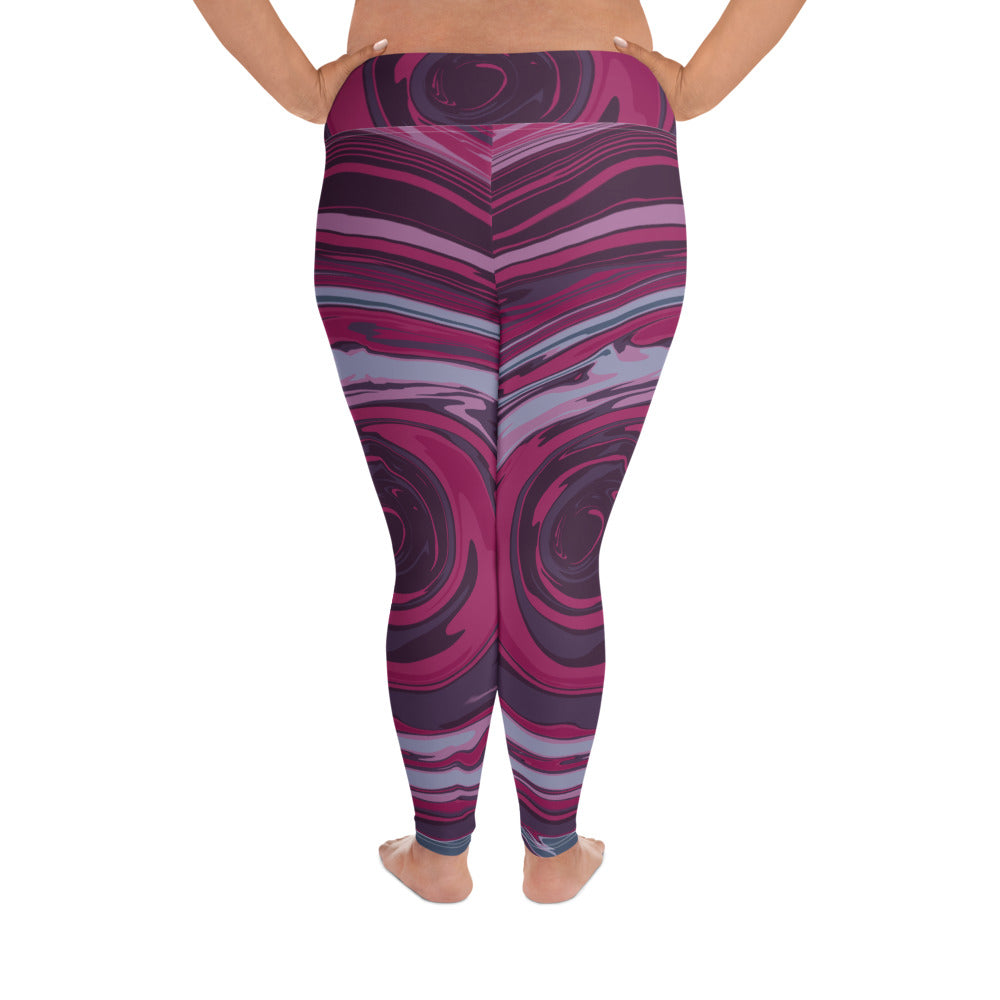 Abstract Print Women's Plus Size Leggings (Purple Swirl) – TWITCHY