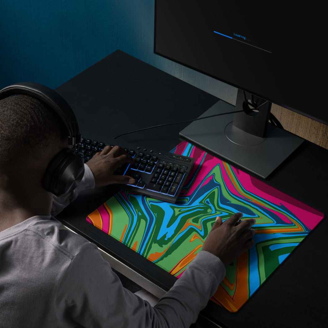 Abstract Print Gaming Mouse Pad (Blue/Green/Red)